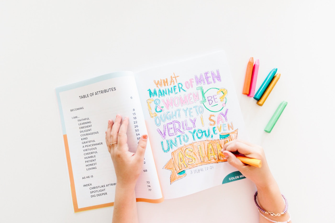 A child coloring original As I Am activity pages