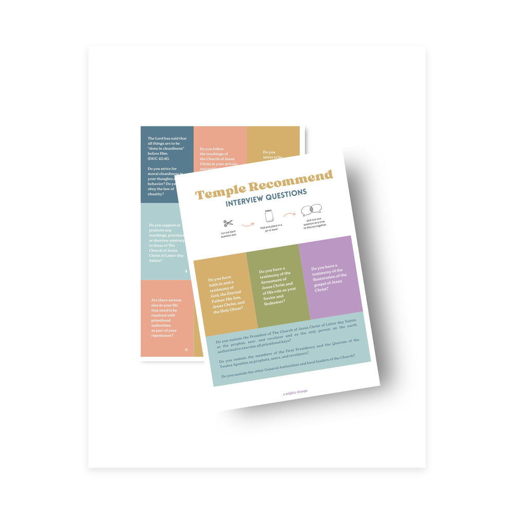 Youth Temple Recommend Interview Questions- digital download