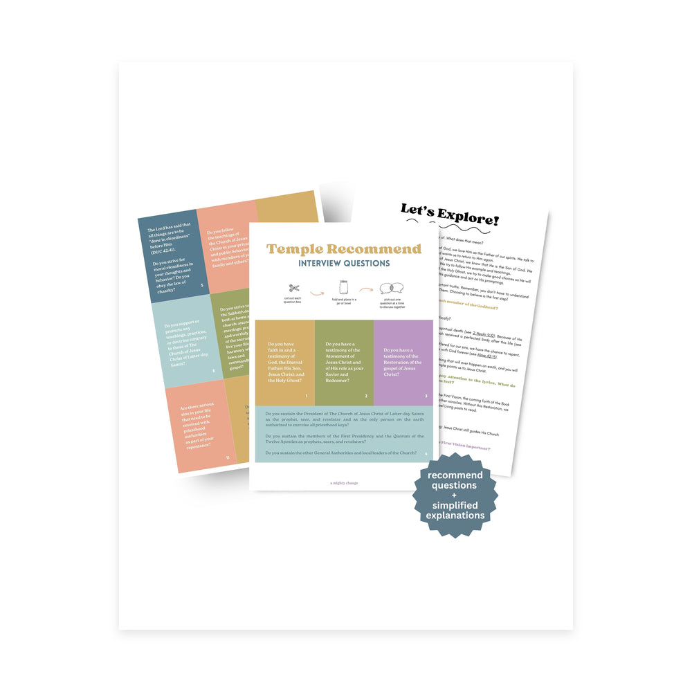 Youth Temple Recommend Interview Questions- digital download